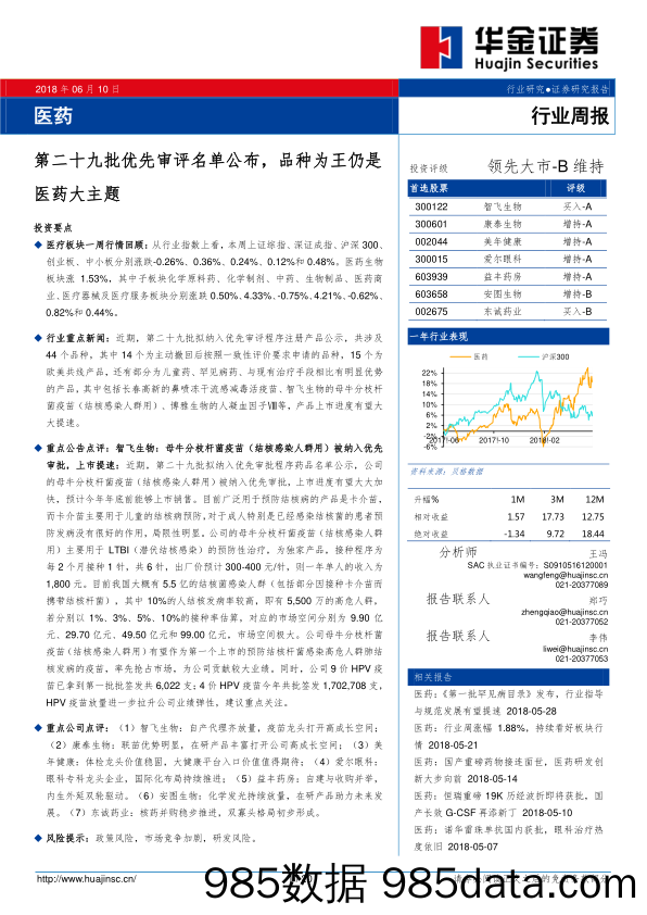 医药行业周报：第二十九批优先审评名单公布，品种为王仍是医药大主题_华金证券