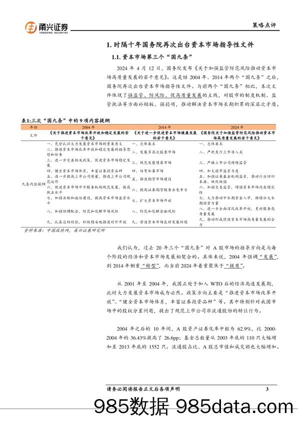 新“国九条”及相关监管政策解读：A股市场重心长期转向“提质”-240424-甬兴证券插图2