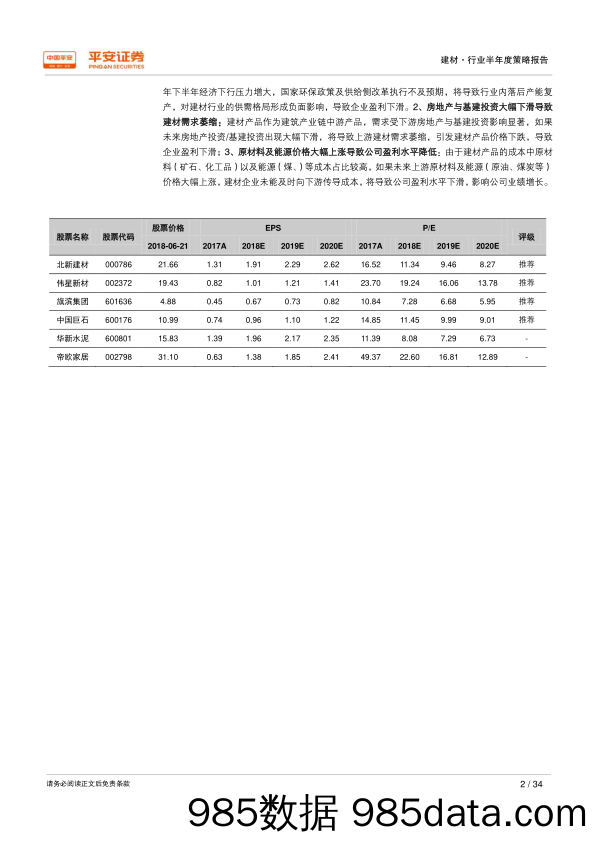 2018年建材行业半年度策略报告：环保去产能持续推进，建材细分龙头强者恒强_平安证券插图1