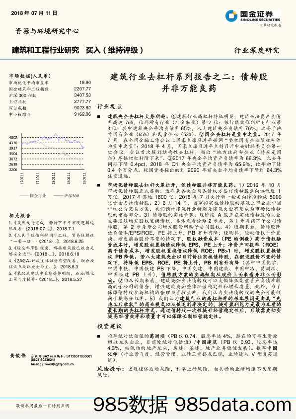 建筑和工程行业研究：建筑行业去杠杆系列报告之二：债转股并非万能良药_国金证券