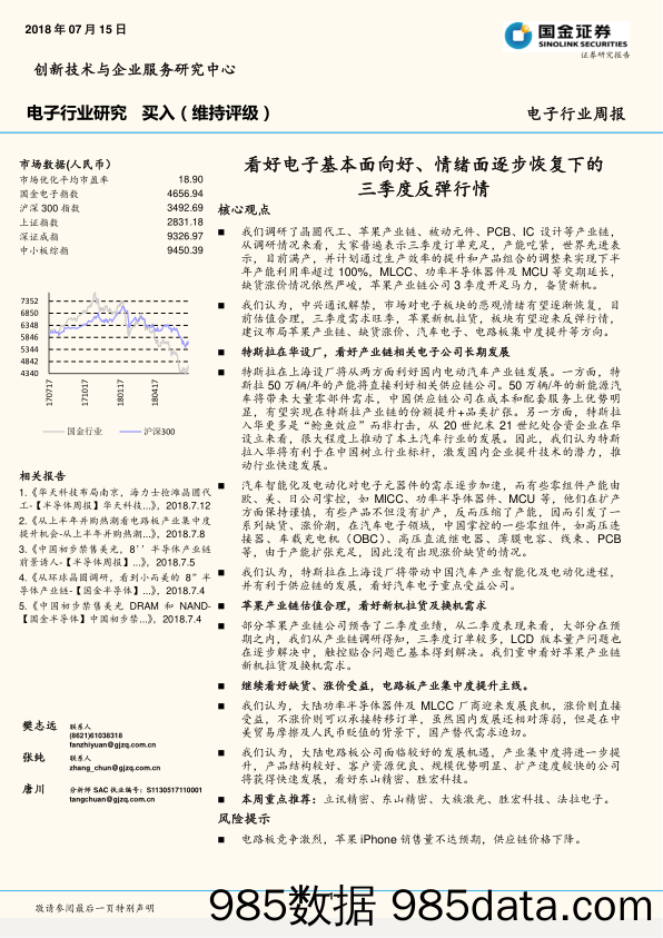 电子行业周报：看好电子基本面向好、情绪面逐步恢复下的三季度反弹行情_国金证券插图