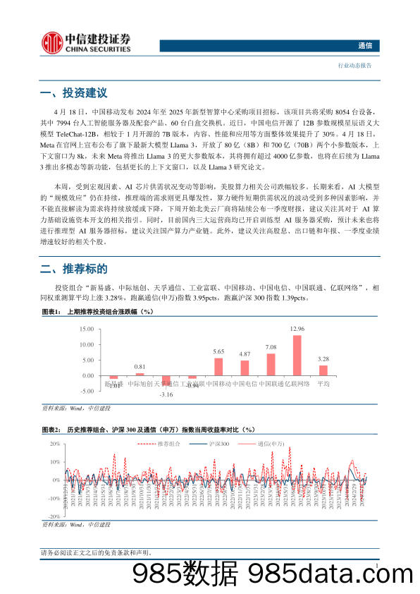 通信行业：持续推荐算力板块，关注高股息、出口链和绩优个股-240421-中信建投插图2