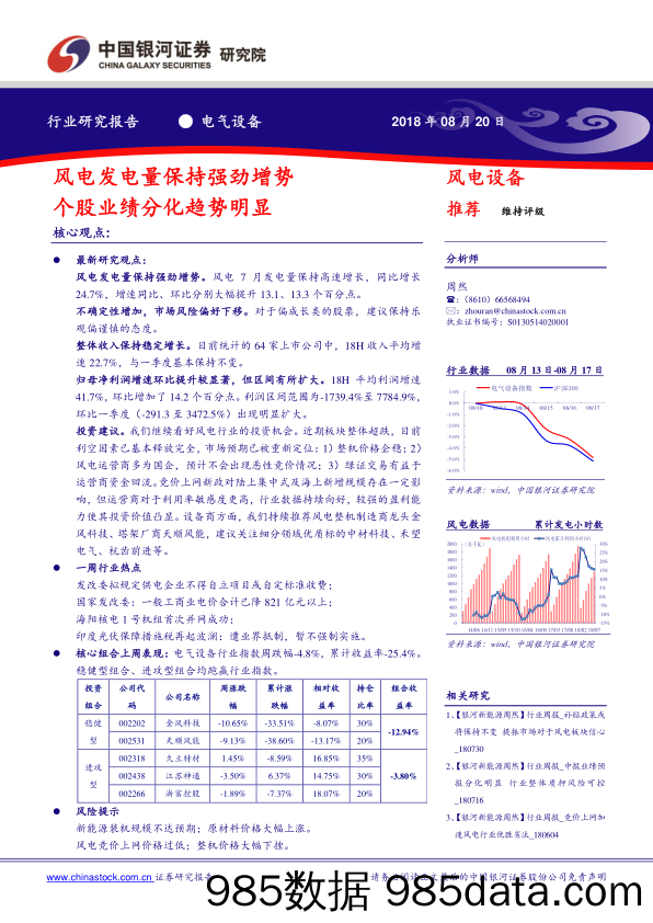 电气设备行业研究报告：风电发电量保持强劲增势 个股业绩分化趋势明显_中国银河插图