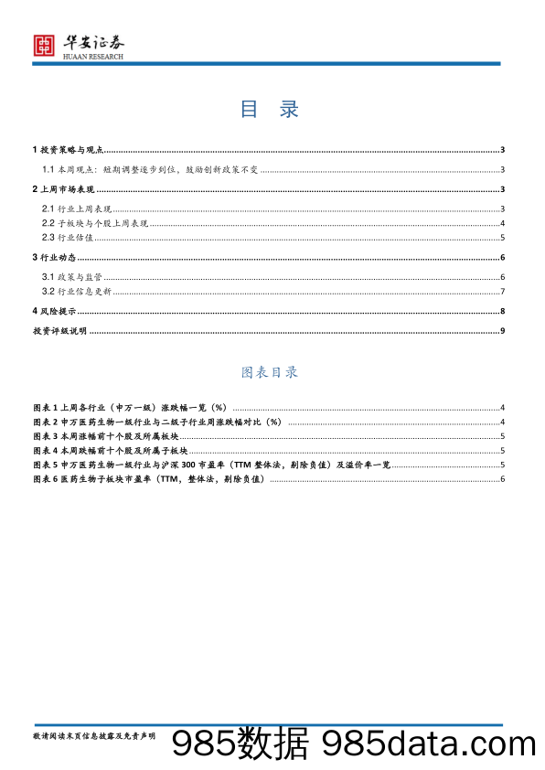 医药生物行业周报：短期调整逐步到位，鼓励创新政策不变_华安证券插图1