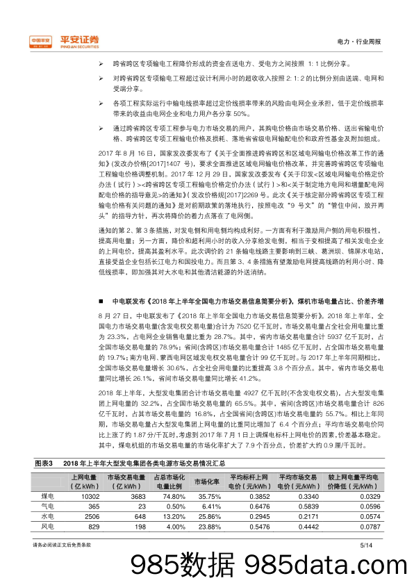 电力行业周报：输电价格调整利好水电，煤机市场电量占比、价差扩大_平安证券插图4