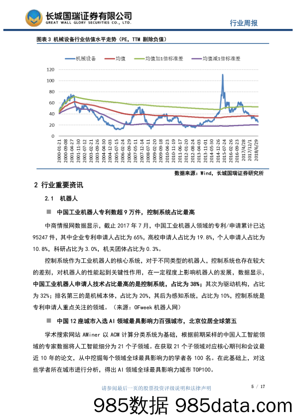 机械设备行业周报2018年第36期（总第107期）：沈阳中国制博会闭幕，我国工业机器人专利数超9万件_长城国瑞证券插图4