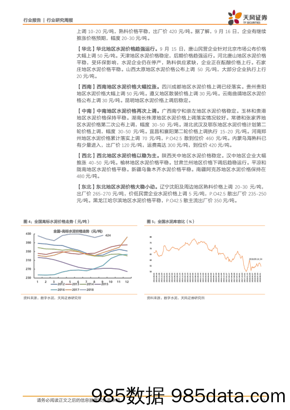 建筑材料行业研究周报：1-8月水泥需求同比正增长_天风证券插图2