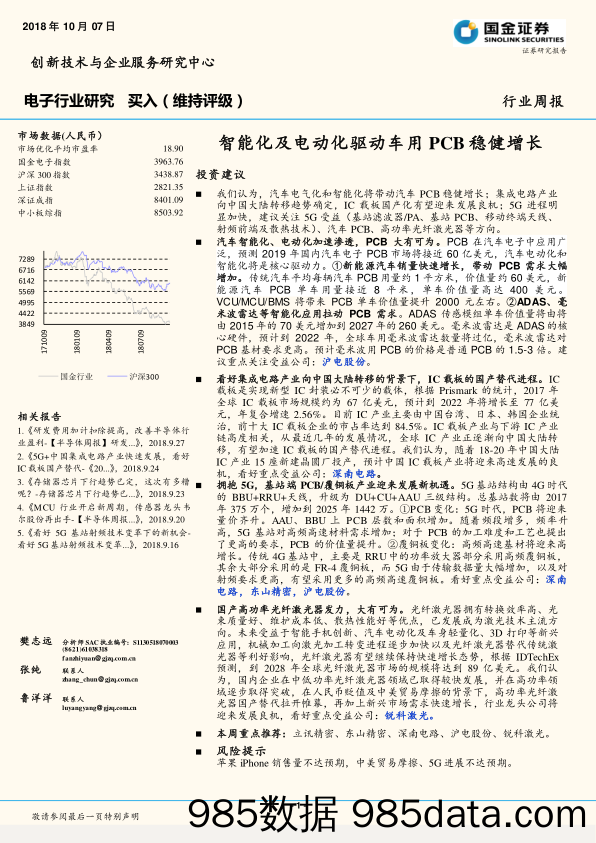 电子行业研究周报：智能化及电动化驱动车用PCB稳健增长_国金证券插图