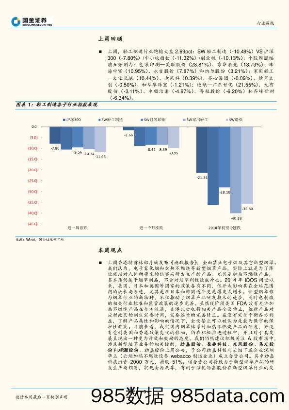 轻工造纸行业周报：轻工行业三季报改善预期较弱，关注新型烟草政策演变_国金证券插图4