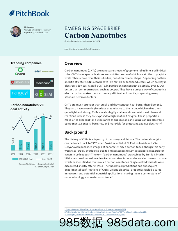 PitchBook-新兴空间简介：碳纳米管（英）-2024.1