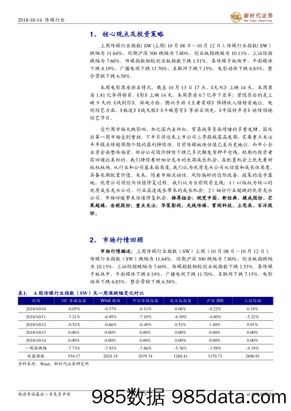 传媒周报：三季报披露高发期将至，关注半年报业绩超预期个股盈利走势_新时代证券插图2