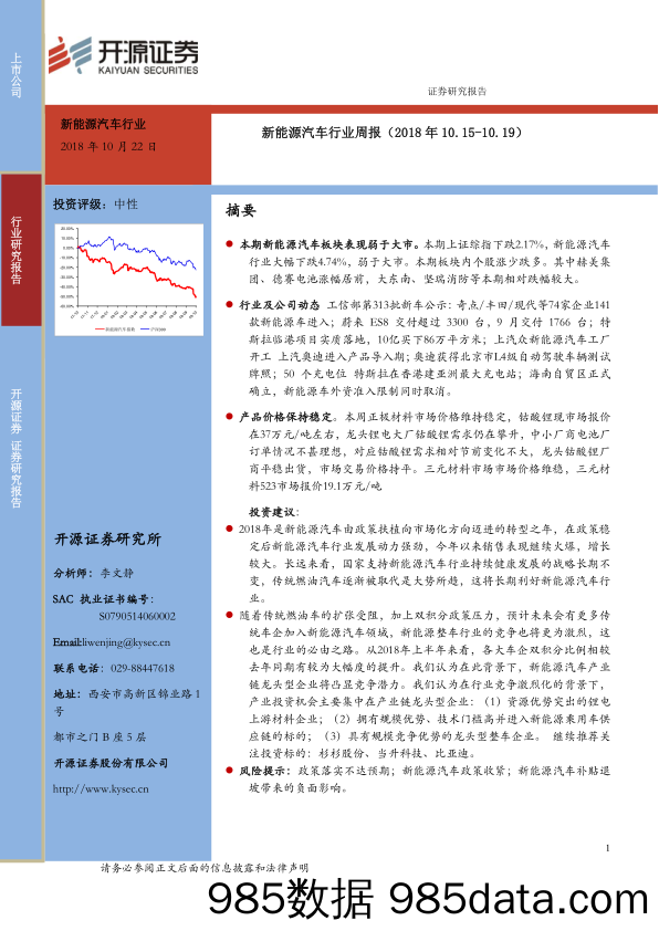 新能源汽车行业周报_开源证券