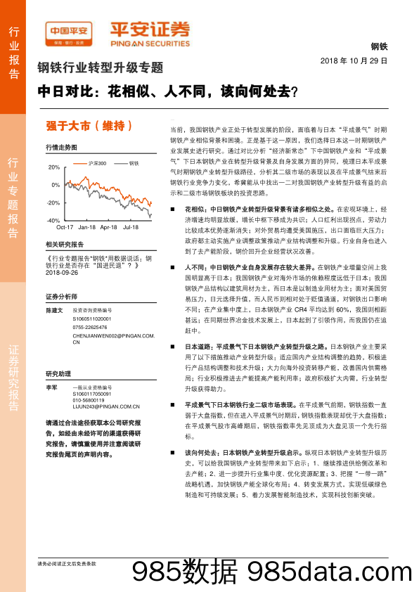 钢铁行业转型升级专题：中日对比：花相似、人不同，该向何处去？_平安证券