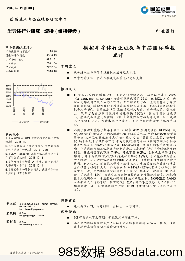 半导体行业研究周报：模拟半导体行业近况与中芯国际季报点评_国金证券