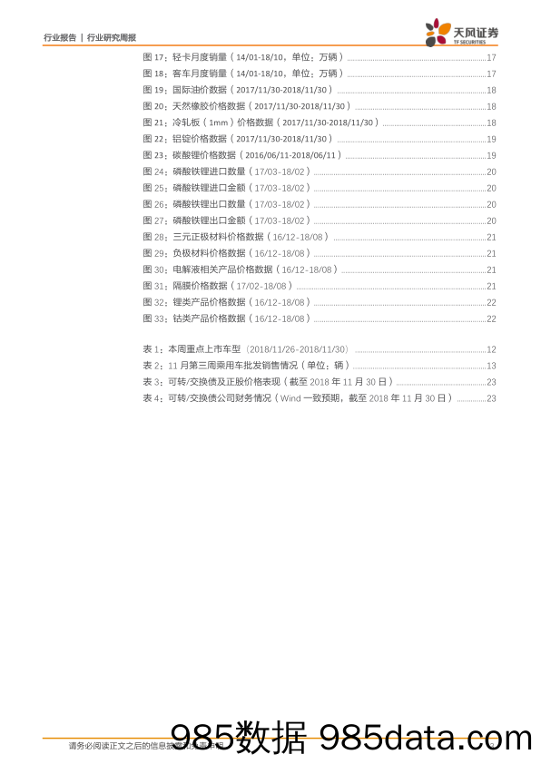 汽车行业周报：11月经销商库存预警指数75.1%_天风证券插图2