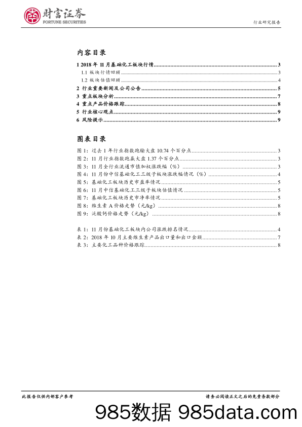 基础化工行业11月份月报：石油暴跌化工品价格欠支撑，维生素价格逆市上涨_财富证券插图1