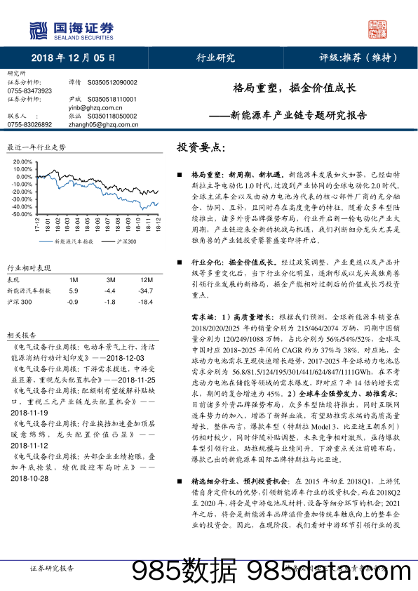 新能源车产业链专题研究报告：格局重塑，掘金价值成长_国海证券