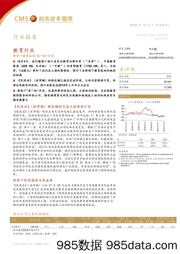 教育行业：新规下教育板块“危”“机”并存_招商证券(香港)