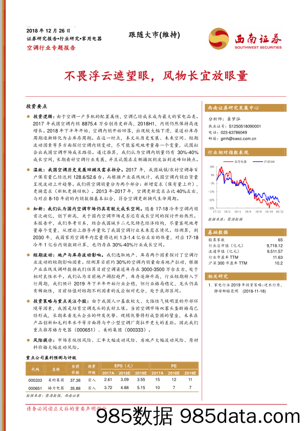 空调行业专题报告：不畏浮云遮望眼，风物长宜放眼量_西南证券