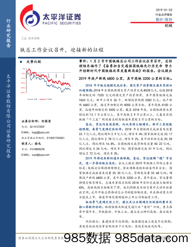 机械：铁总工作会议召开，迎接新的征程_太平洋