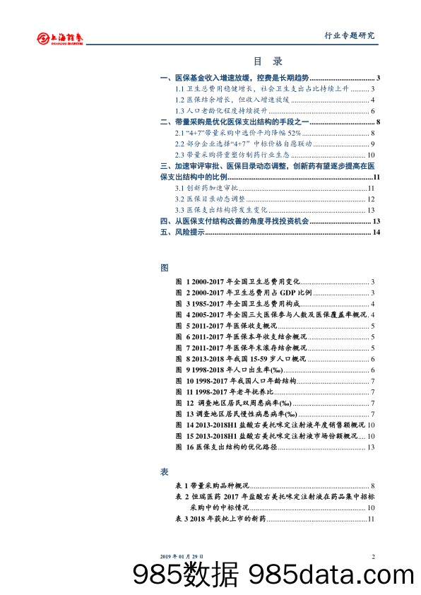 医药生物行业专题研究：医保支出面临结构调整 优先关注非药板块_上海证券插图1