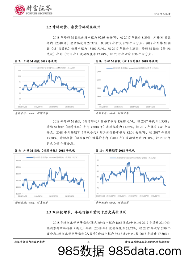 原材料数据跟踪点评（一）：关注棉纺、毛纺板块相关投资机会_财富证券插图3