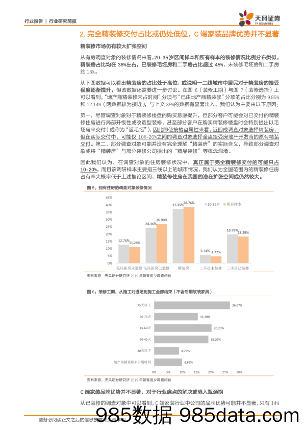 建筑装饰行业研究简报：2110份问卷看清中国消费：全装修提升空间仍然可观，交付质量仍为行业主要痛点_天风证券插图2