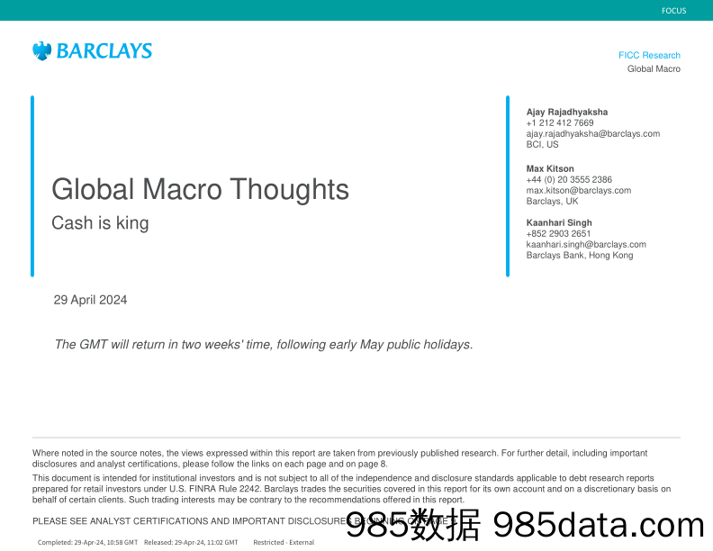 Barclays_Global_Macro_Thoughts_Cash_is_king