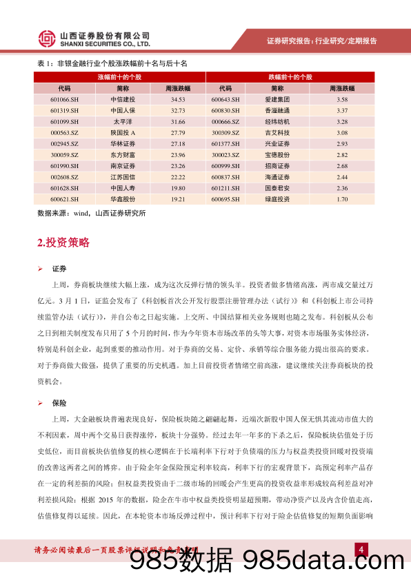 非银金融行业周报：科创板发行办法发布，关注券商板块机会_山西证券插图3