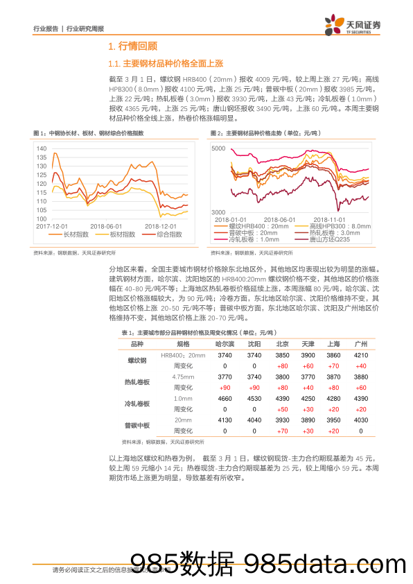 钢铁行业研究周报：期现进入敏感期 板块估值修复中_天风证券插图1