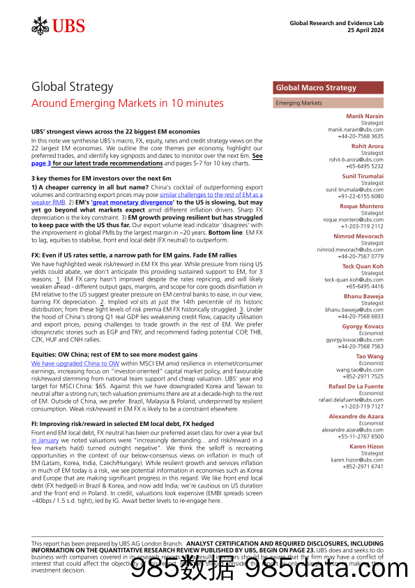 UBS Equities-Global Strategy _Around Emerging Markets in 10 minutes_ Nara...-107800198