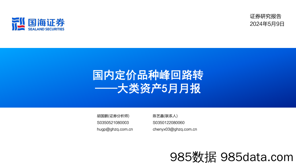 大类资产5月月报：国内定价品种峰回路转-240509-国海证券