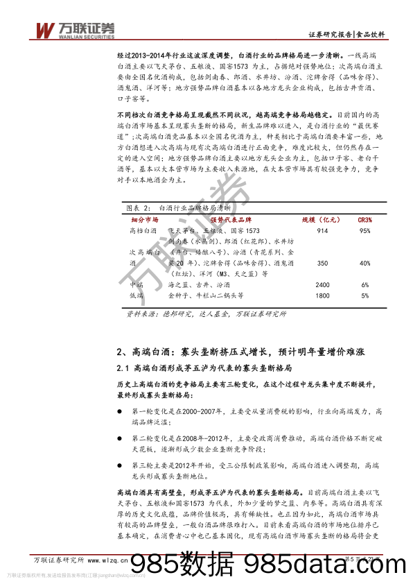 白酒行业专题研究系列二：分层对比：高中低端酒，风景各不同_万联证券插图4