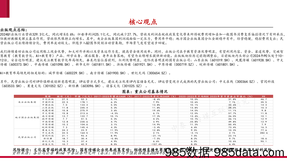 传媒互联网行业出版一季报总结：主业经营稳健，创新业务有望加速落地-240515-中泰证券插图1