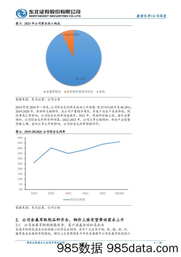 康普化学(834033)全球铜萃取剂领先企业，有望受益于铜价上涨-240513-东北证券插图5