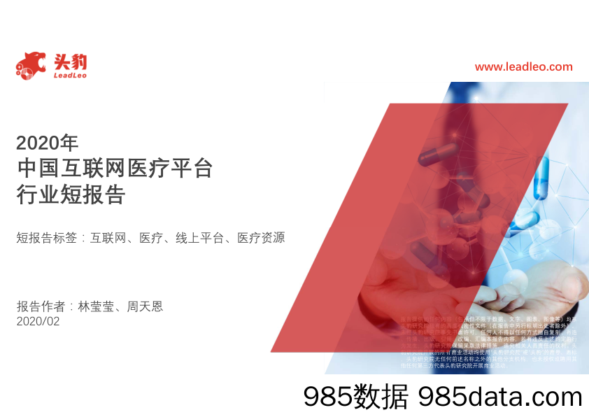 2020年中国互联网医疗平台行业短报告_头豹研究院