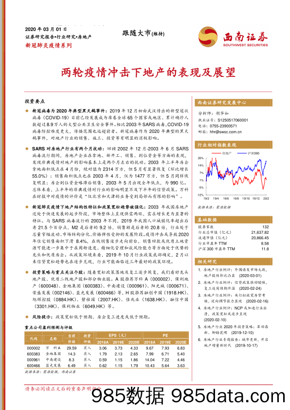 房地产新冠肺炎疫情系列：两轮疫情冲击下地产的表现及展望_西南证券