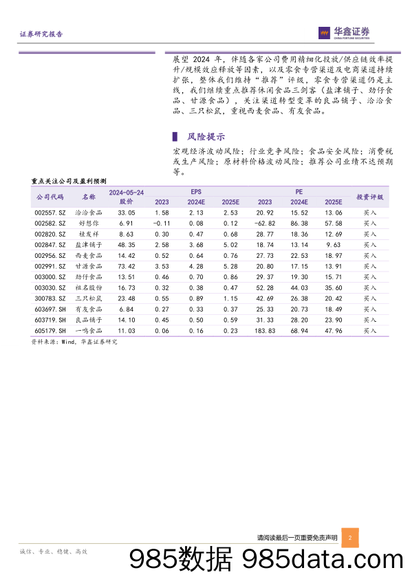 休闲食品板块2023年及2024Q1总结：渠道转型红利释放，盈利端增长可期-240524-华鑫证券插图1