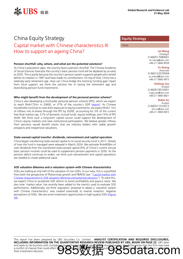 UBS Equities-China Equity Strategy _Capital market with Chinese character...-108315261