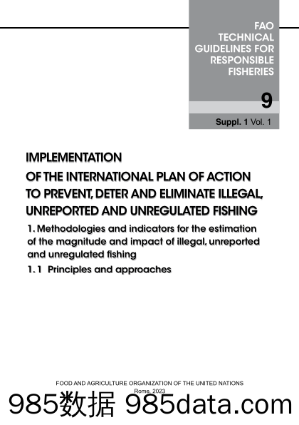 实施阻止、预防和消除非法、不报告和不管制捕鱼的国际行动计划 — 1. 预计非法、不报告和不管制捕鱼的规模和影响的方法和指标：1.1 原则与方法》英插图2