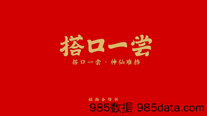 【餐饮招商手册】搭一口尝招商加盟品牌手册（40P）