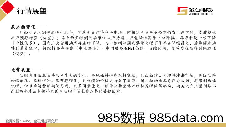 油脂1月报告：节前备货结束 基本面趋于疲软-20240131-金石期货插图3