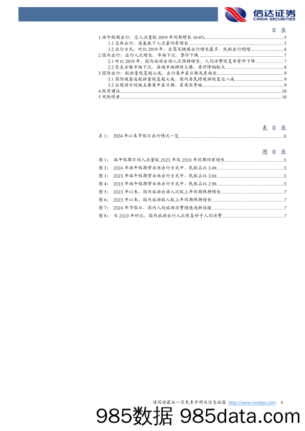 交通运输行业2024年端午假期出行数据深度分析：旅游出行仍有需求，旅游消费略有下滑-240612-信达证券插图3