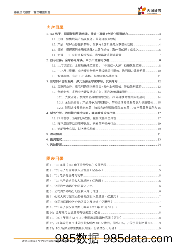 TCL电子(01070.HK)全球份额扩张，盈利质量改善-240608-天风证券插图1