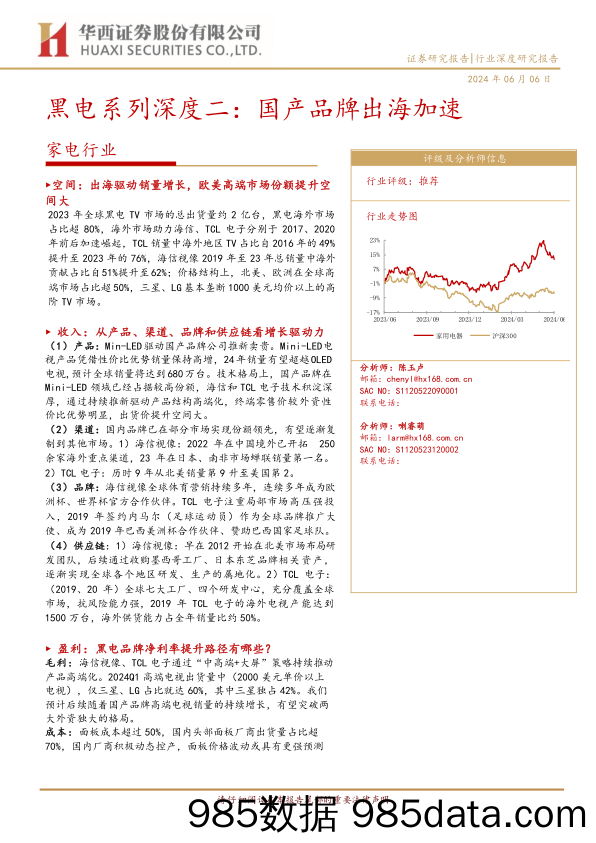 家电行业黑电系列深度二：国产品牌出海加速-240606-华西证券插图