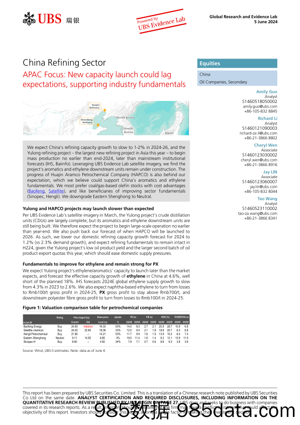 UBS Equities-APAC Focus China Refining Sector _UBS Evidence Lab inside ...-108572163