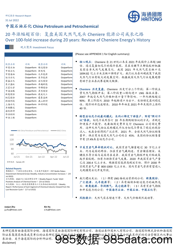 中国石油石化：20年涨幅超百倍：复盘美国天然气龙头Cheniere能源公司成长之路_海通国际插图