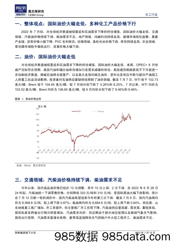 化工半月谈：国际油价大幅走低，多种化工产品价格下行_莫尼塔投资插图2