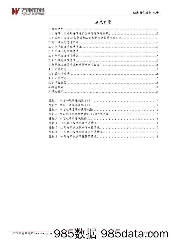 电子行业周观点：存储领域多家厂商实现突破，阿里巴巴成为UCIe首家中国大陆董事会成员_万联证券插图1