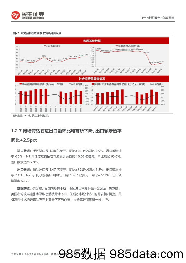 零售周观点：中报密集披露之际：美护培育钻上游业绩高增，关注Q3消费终端回暖_民生证券插图3